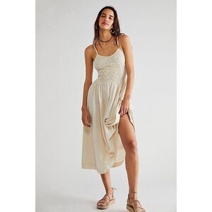 NWT FREE PEOPLE ENDLESS SUMMER Sz L SUMMER CHAPTER MIDI DRESS IVORY